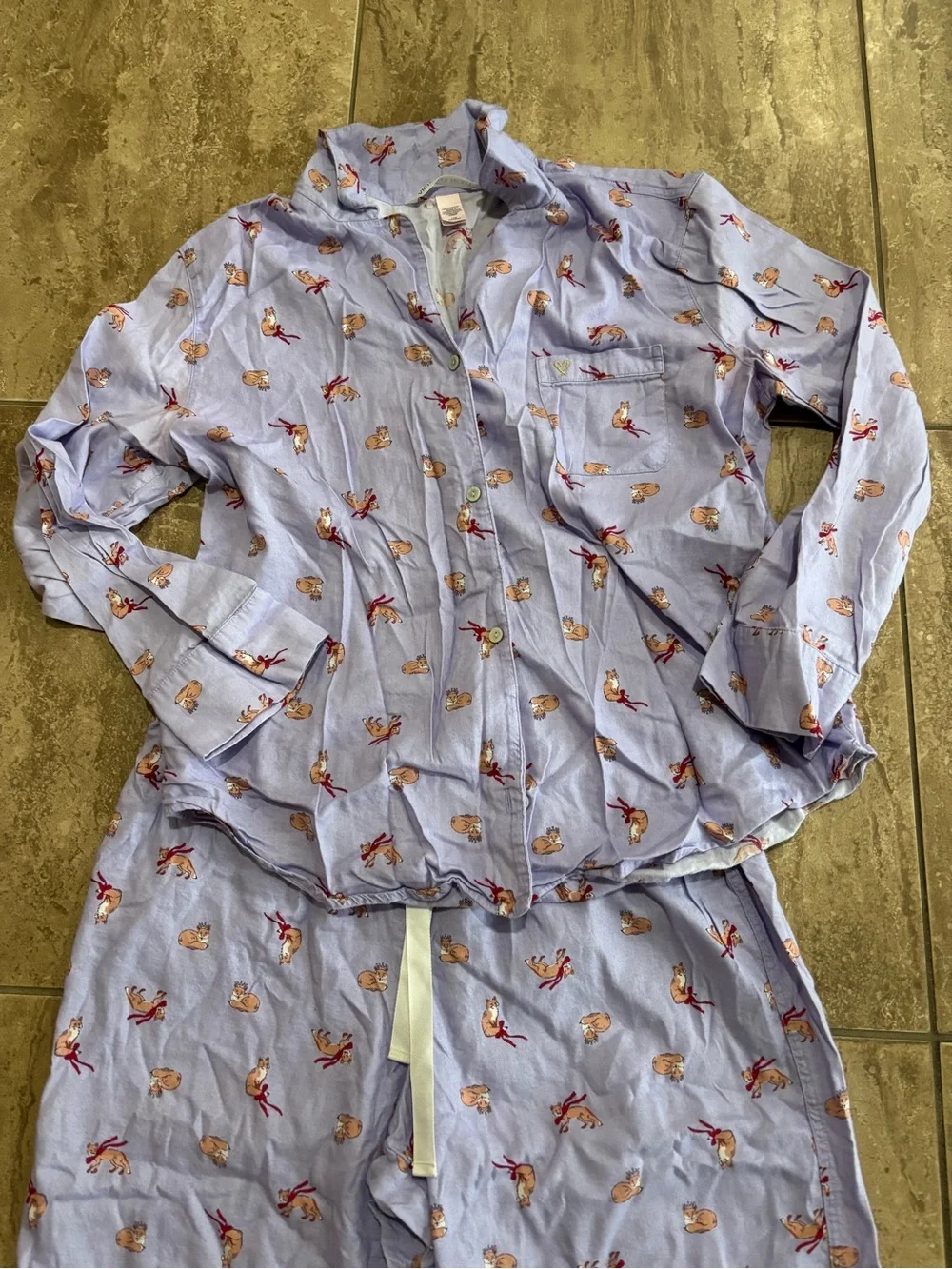 Victoria’s Secret dreamer purple fox flannel pajama set